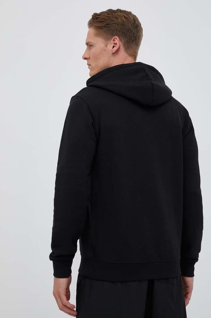 adidas Originals Памучен суичър Classics Trefoil Hoodie в черно с качулка принт IM4489