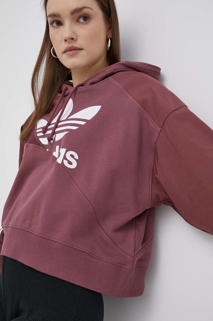 adidas Originals Памучен суичър HC7035 дамски в розово с принт