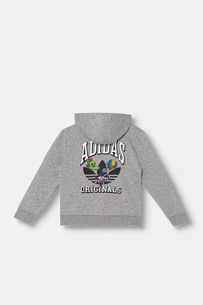 adidas Originals суичър с качулка за деца с памук сив KW0649