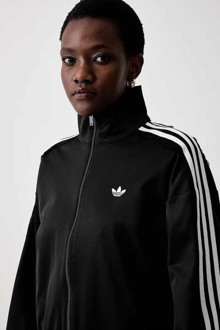 adidas Originals суичър с цип дамски Lace Injection черен LG4279