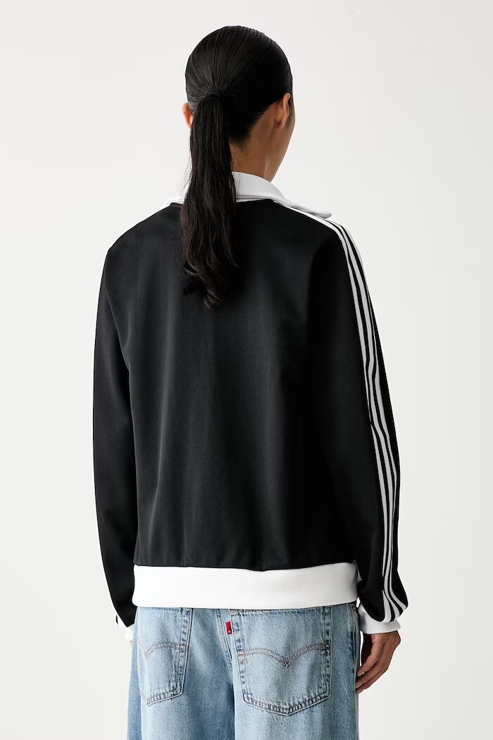 adidas Originals суичър с цип дамски с памук Beckenbauer черен KV9560