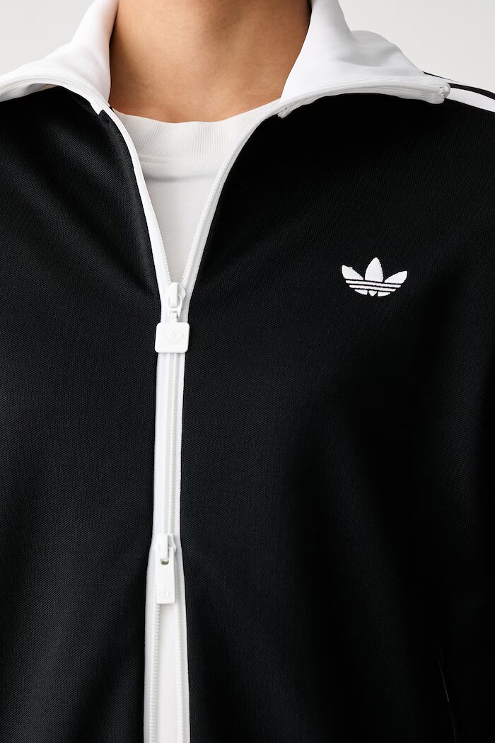 adidas Originals суичър с цип дамски с памук Beckenbauer черен KV9560