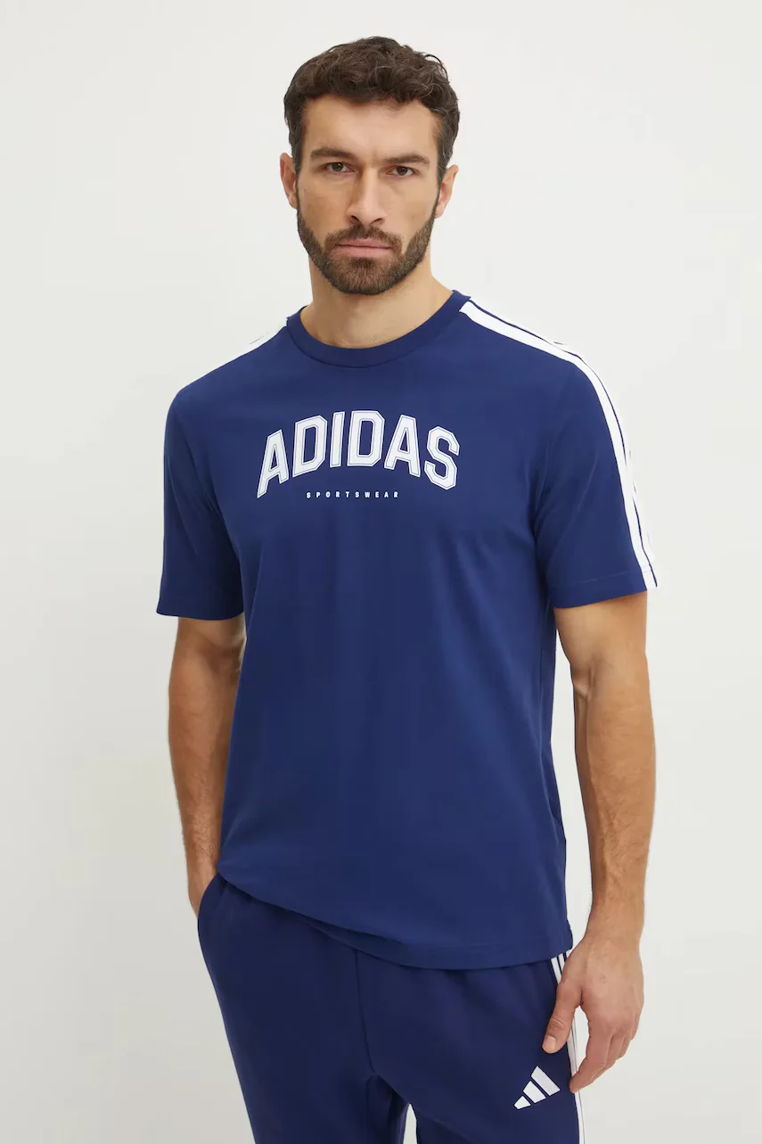 adidas Памучна тениска M C COLLE Collegiate