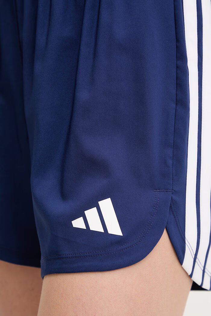 adidas Performance Къс панталон за трениране Pacer Workout в тъмносиньо с изчистен дизайн с висока талия KD7320