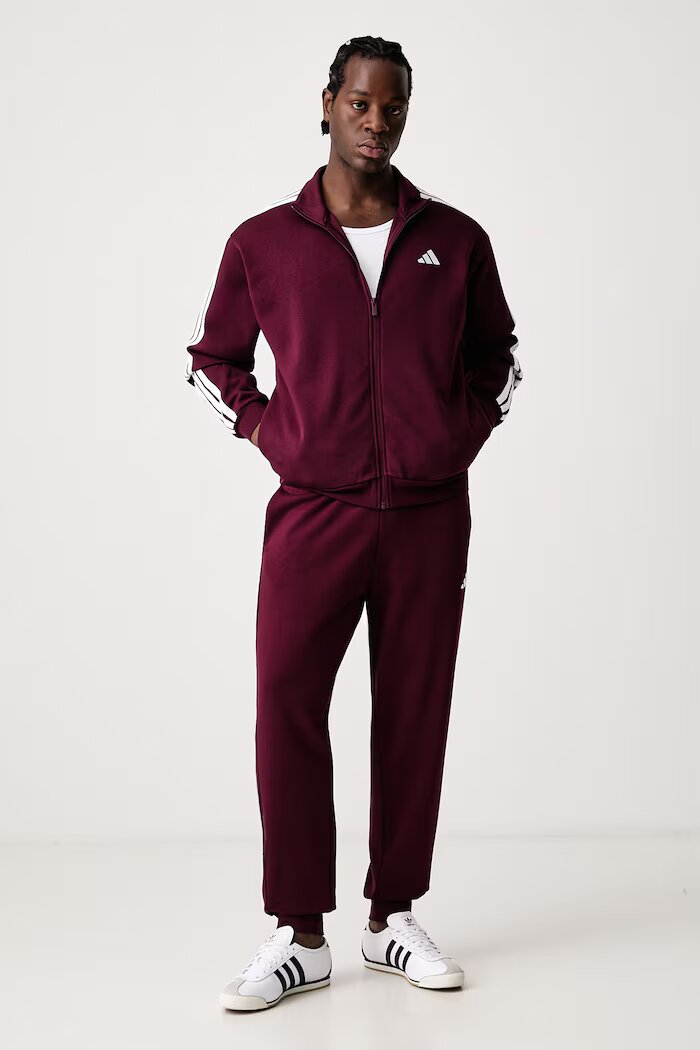 adidas спортен комплект анцуг мъжки с памук Three Stripes бордо KY2282
