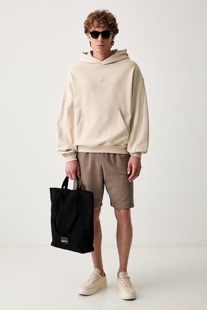 adidas суичър с качулка мъжки от памук бежов KW2314