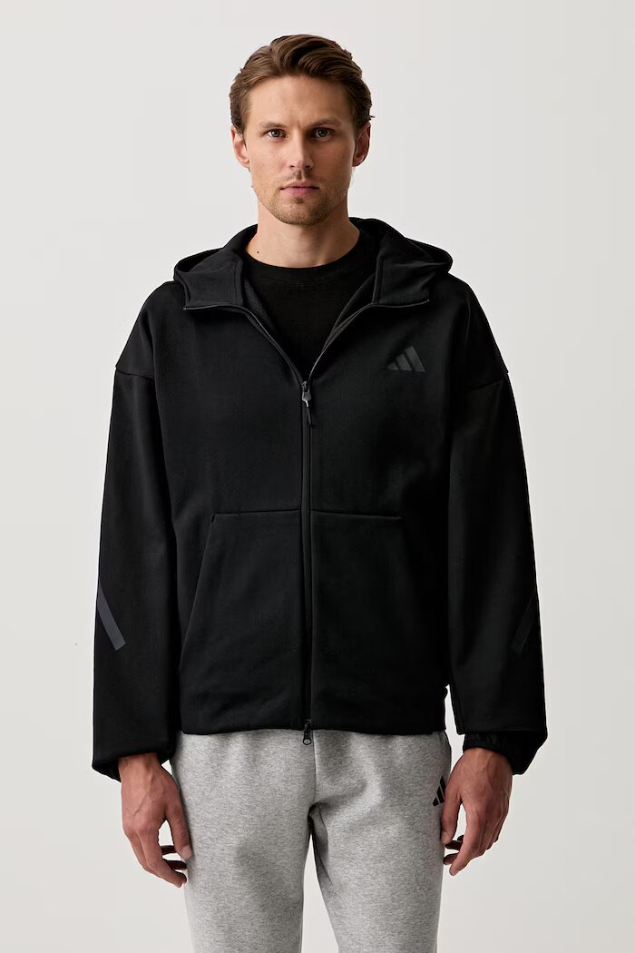 adidas суичър с цип мъжки с памук Z.N.E. черен KF3827