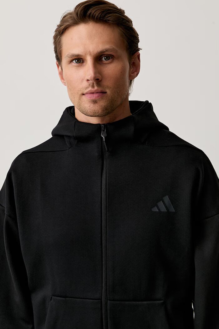 adidas суичър с цип мъжки с памук Z.N.E. черен KF3827
