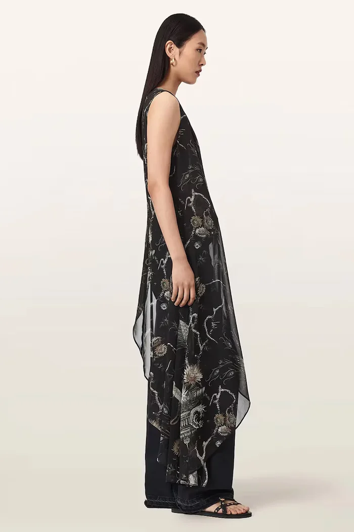 AllSaints асиметрична блуза дамска ENOLA черна W016PF