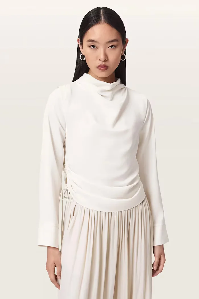 AllSaints блуза дамска LESLIE бежова W164PC