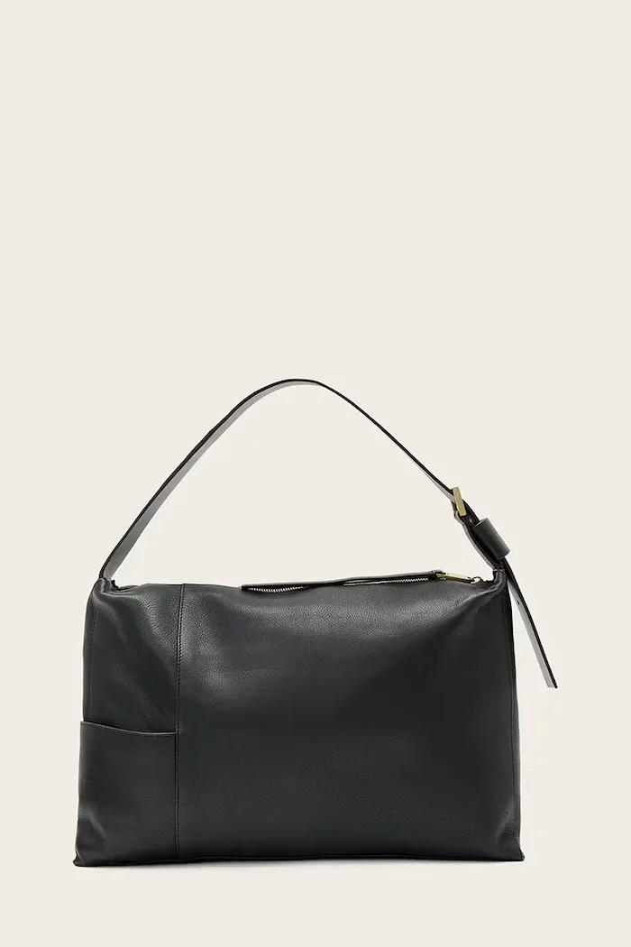 AllSaints чанта дамска от кожа ALBA черна W266XE