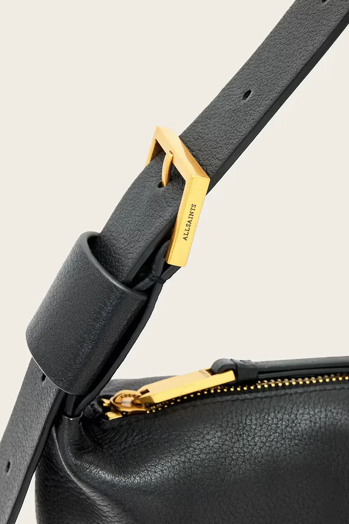 AllSaints чанта дамска от кожа ALBA черна W266XE