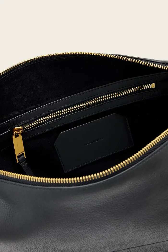 AllSaints чанта дамска от кожа ALBA черна W266XE