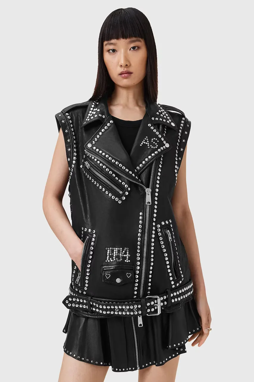 AllSaints Кожен елек BILLIE