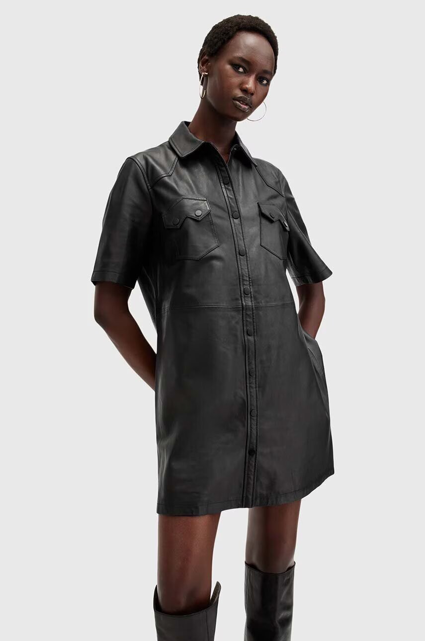 AllSaints Кожена рокля ROCK DRESS