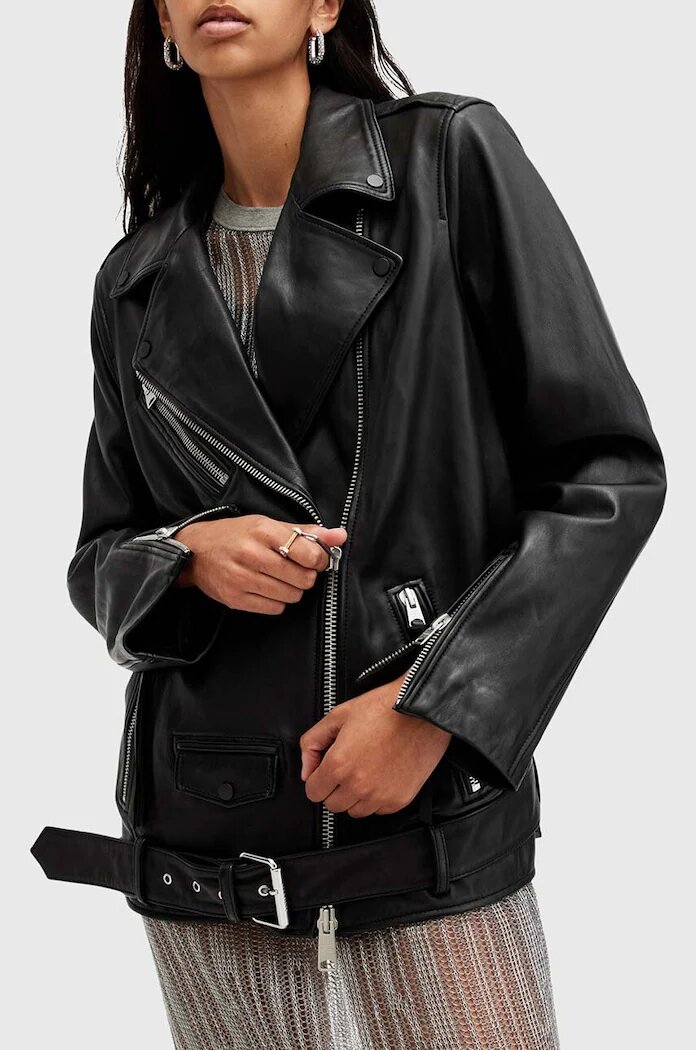 AllSaints Кожено яке BILLIE в черно преходен модел W091LB