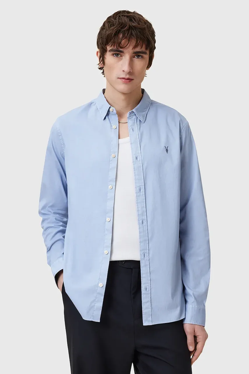 AllSaints Памучна риза HAWTHORNE LS SHIRT