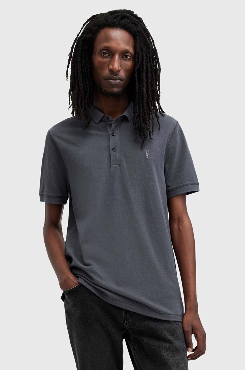 AllSaints Памучна тениска с яка REFORM