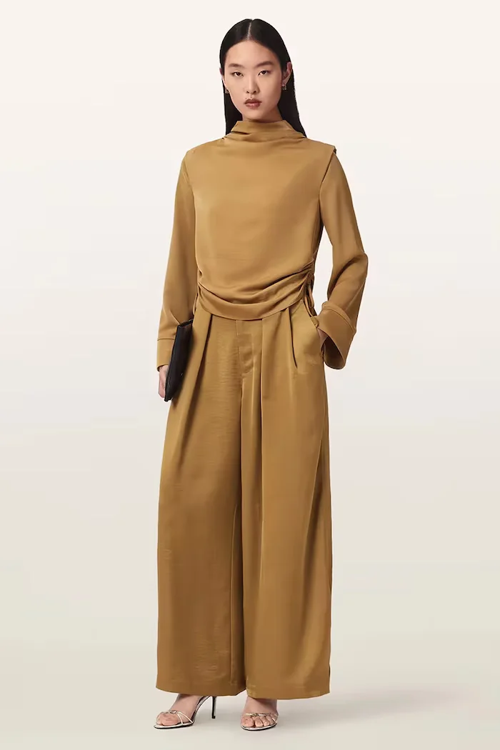 AllSaints панталон дамски LOLA жълт W012TF