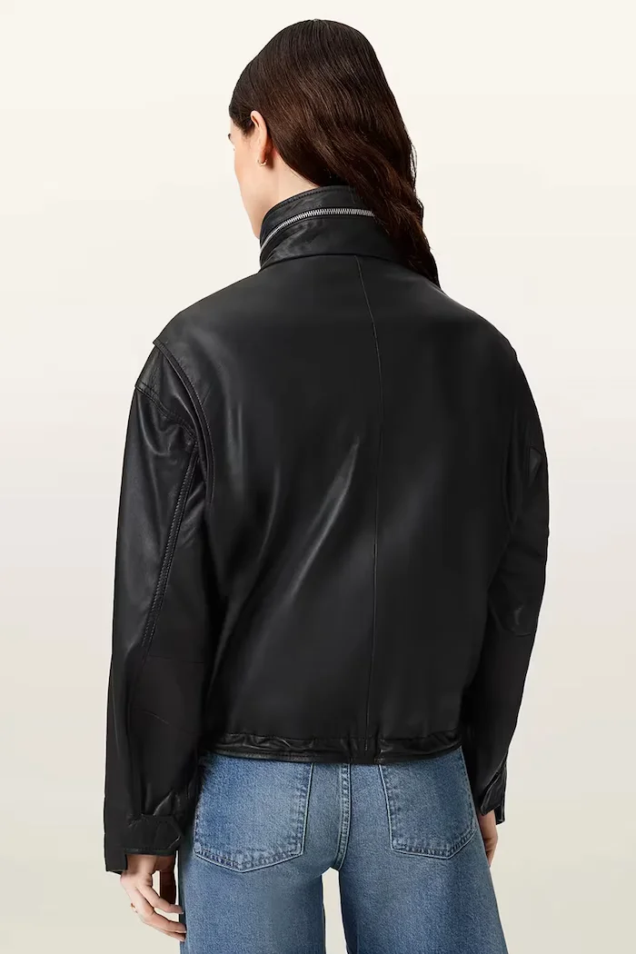 AllSaints яке бомбър дамско кожено черно W110LD