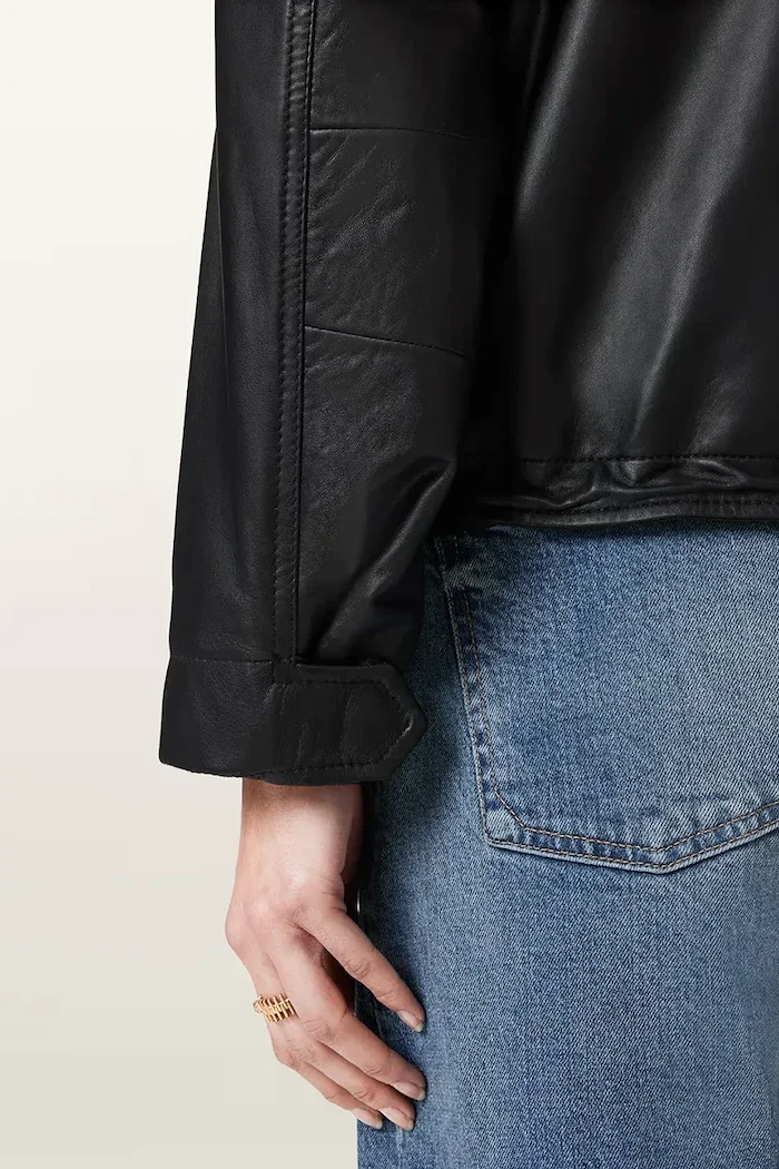 AllSaints яке бомбър дамско кожено черно W110LD