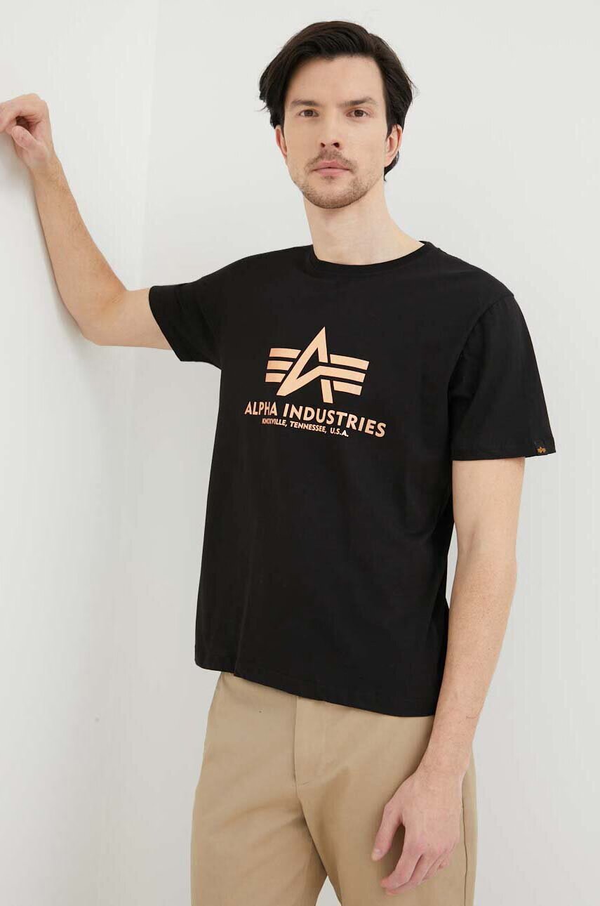 Alpha Industries Памучна тениска Basic T-Shirt Foil Print