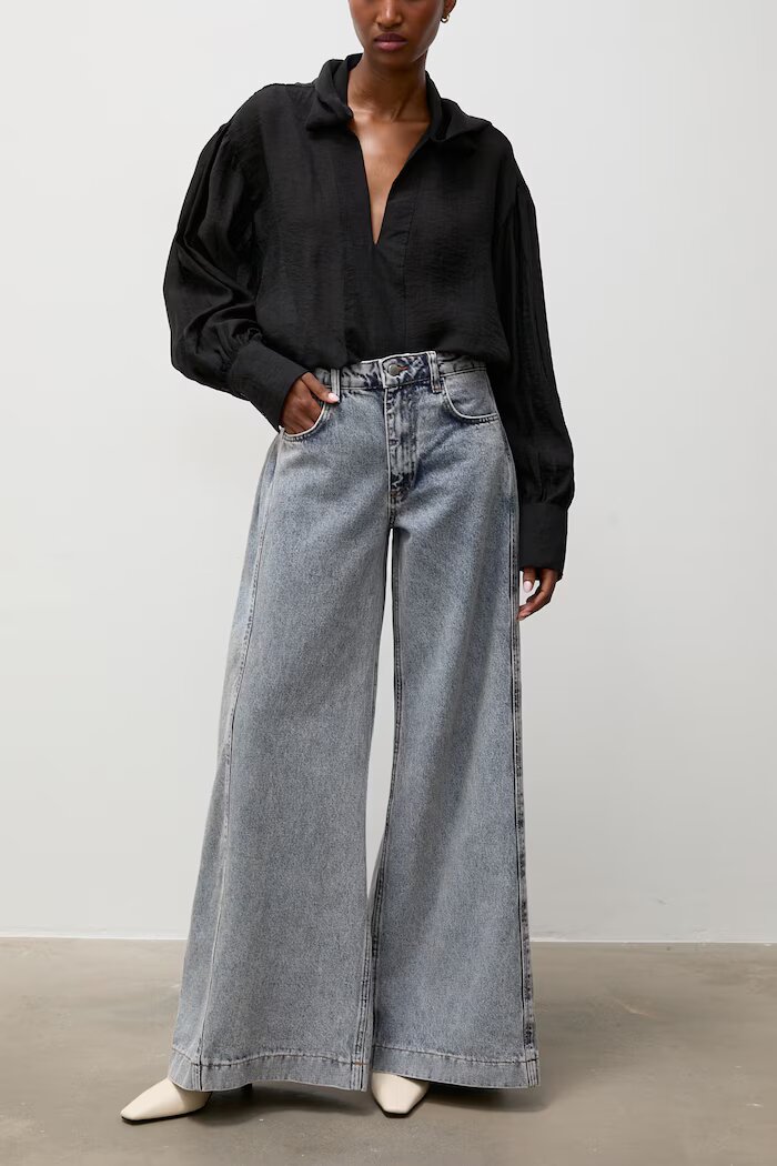 Answear.LAB дънки wide leg дамски сини