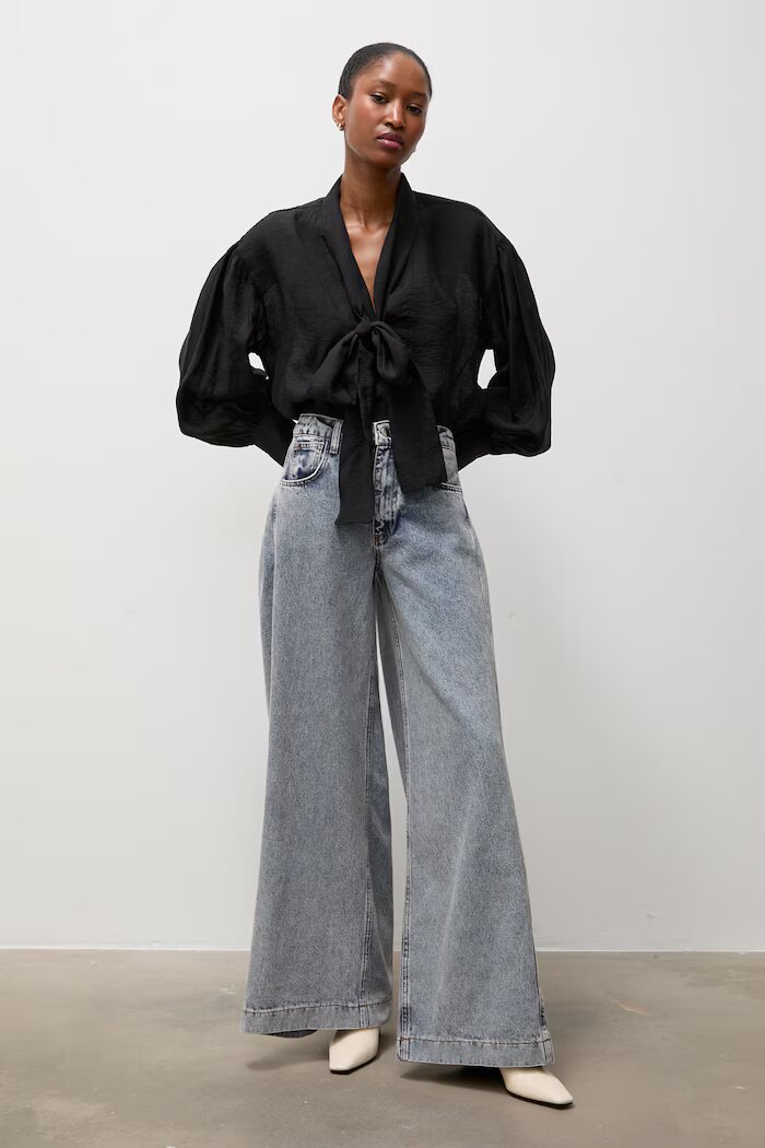 Answear.LAB дънки wide leg дамски сини