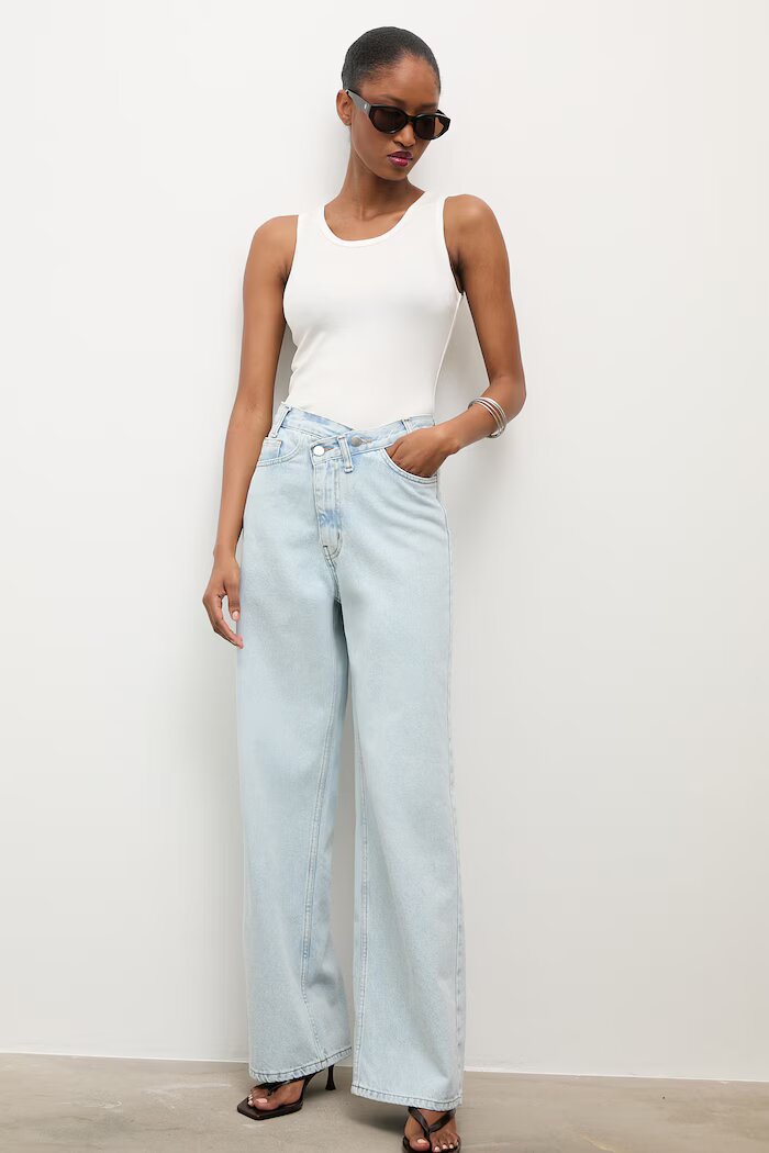 Answear.LAB дънки wide leg дамски сини