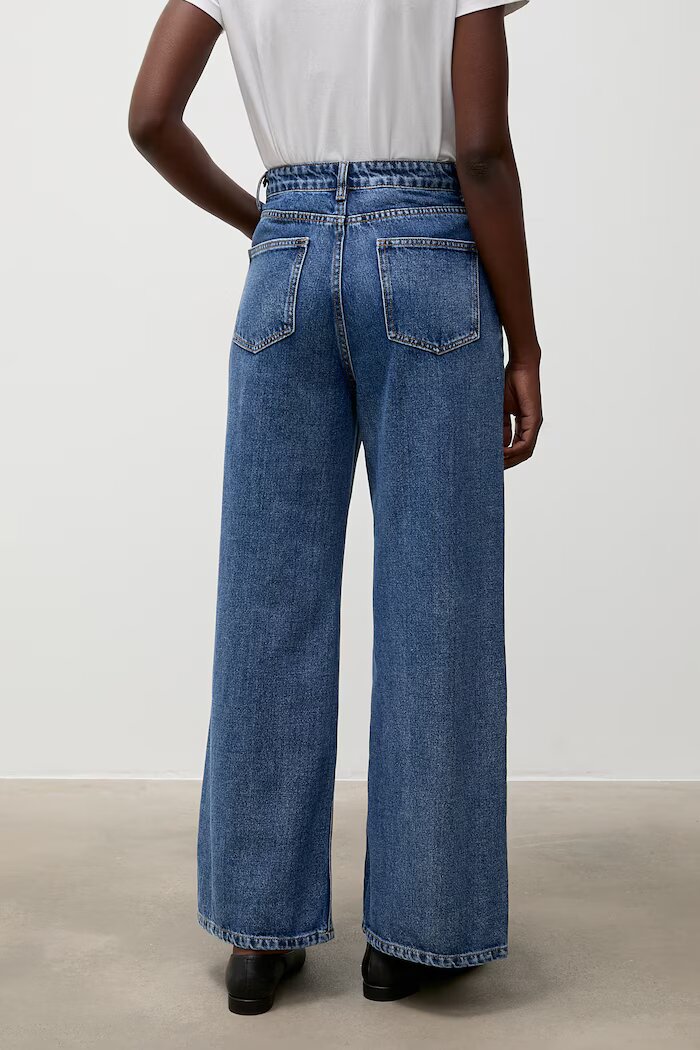 Answear.LAB дънки wide leg дамски тъмносини