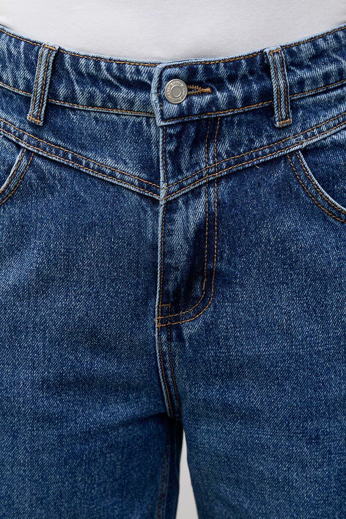 Answear.LAB дънки wide leg дамски тъмносини