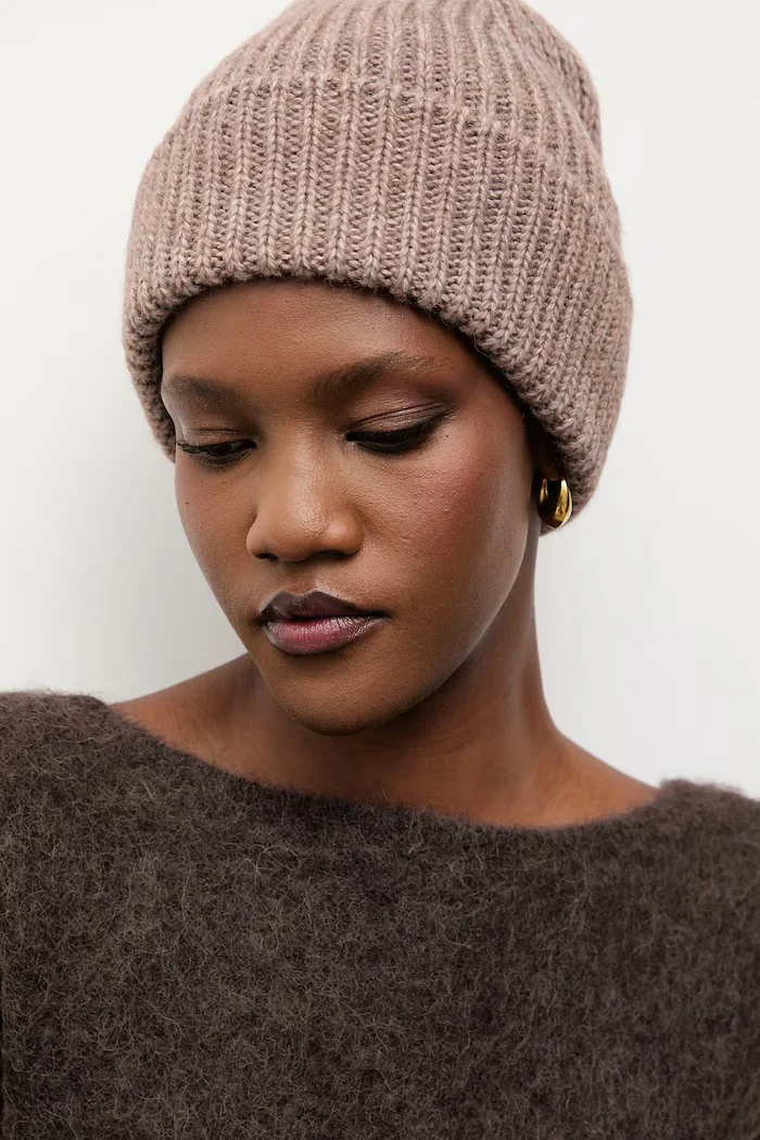 Answear.LAB шапка beanie дамска с вълна кафява