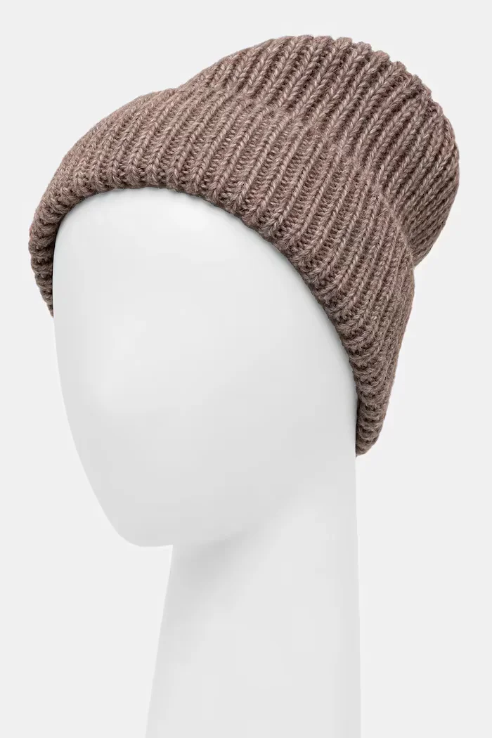 Answear.LAB шапка beanie дамска с вълна кафява
