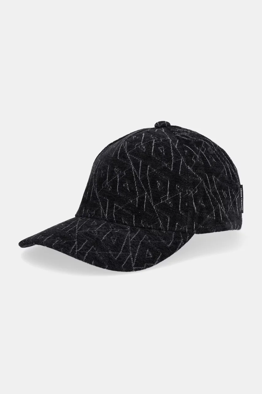 Armani Exchange Кадифена шапка с козирка