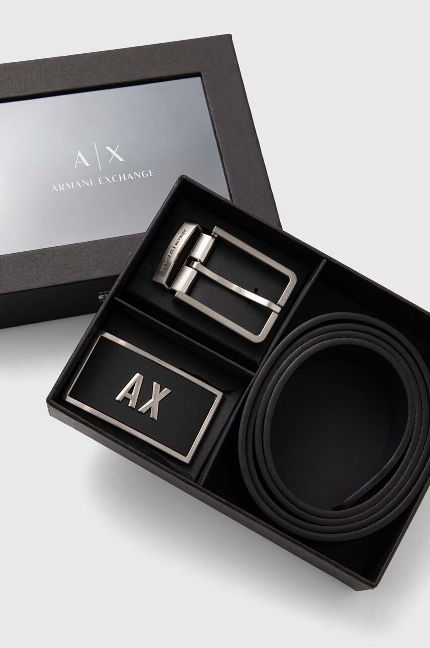 Armani Exchange Кожен колан с две лица