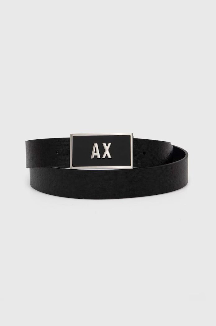 Armani Exchange Кожен колан с две лица мъжки в черно XM000185 AF11958