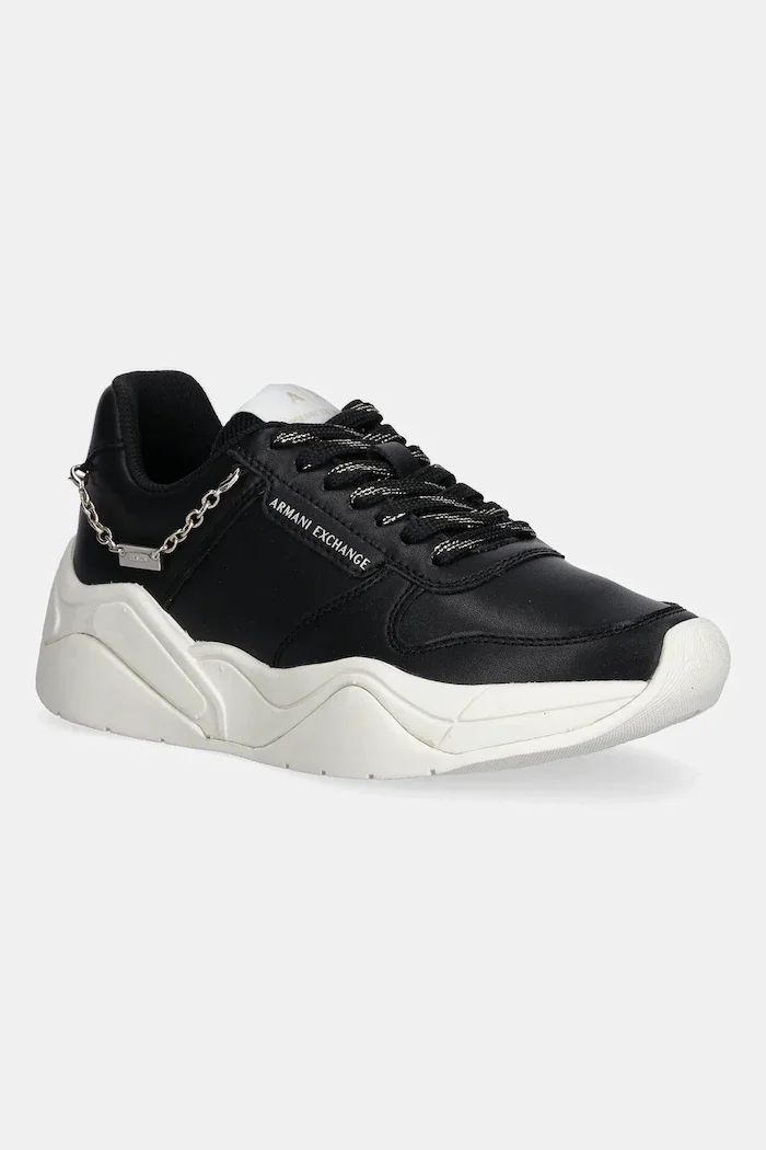 Armani Exchange Кожени маратонки в черно XW001617 AF17443 MC005