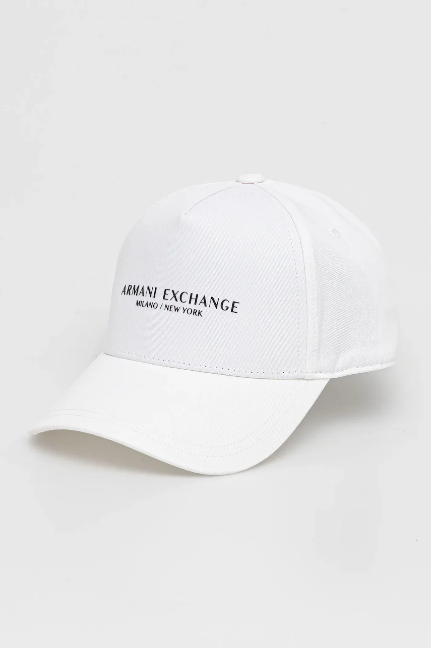 Armani Exchange Памучна шапка с козирка