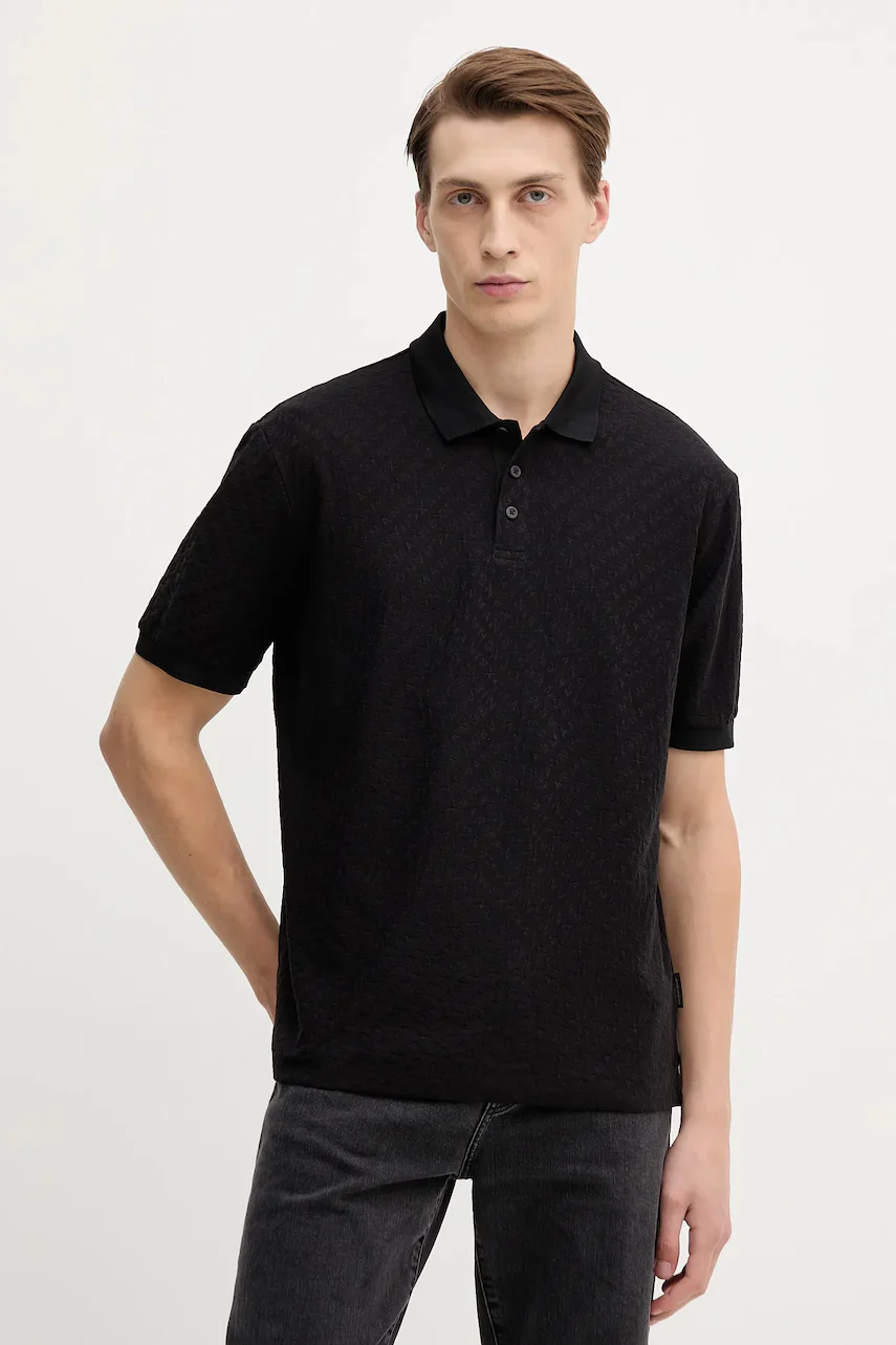 Armani Exchange Памучна тениска с яка