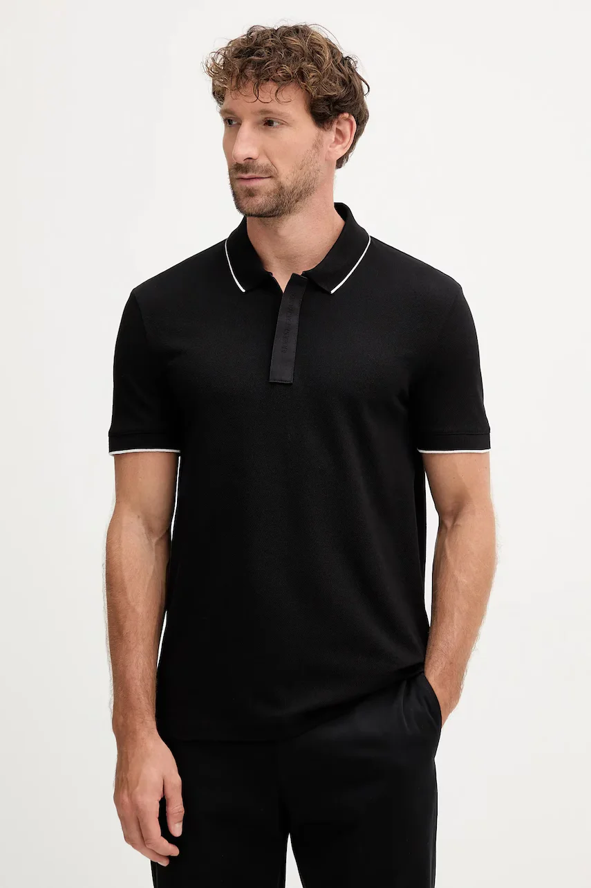 Armani Exchange Памучна тениска с яка