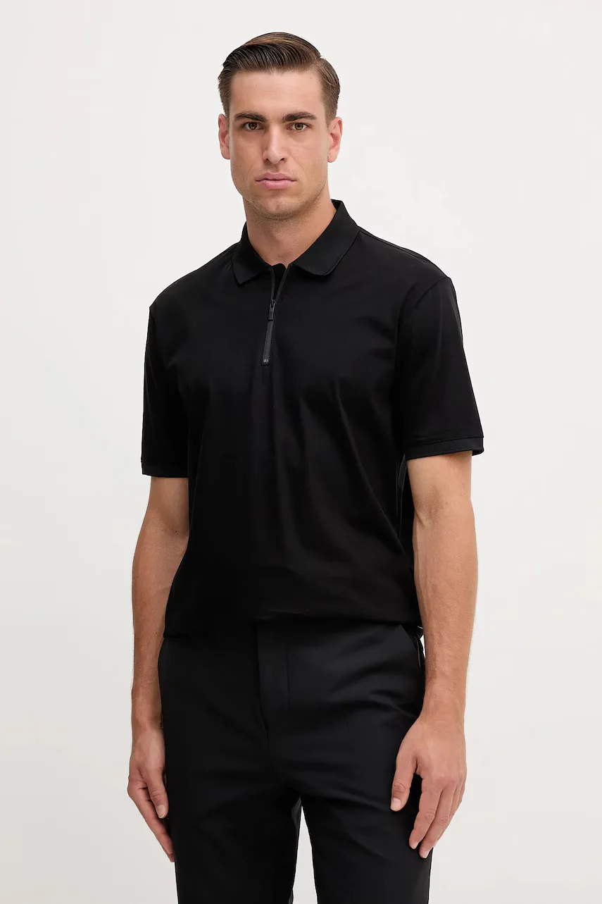 Armani Exchange Памучна тениска с яка