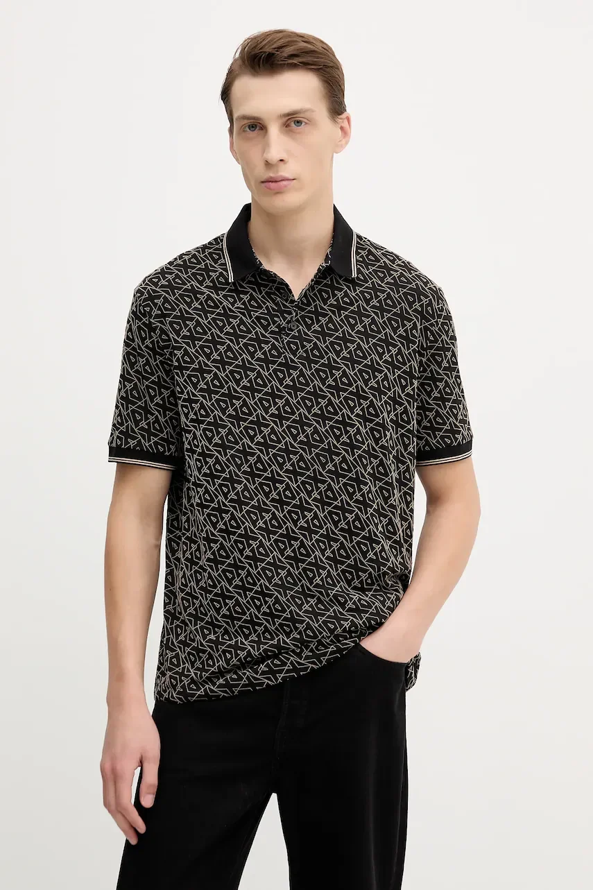Armani Exchange Памучна тениска с яка
