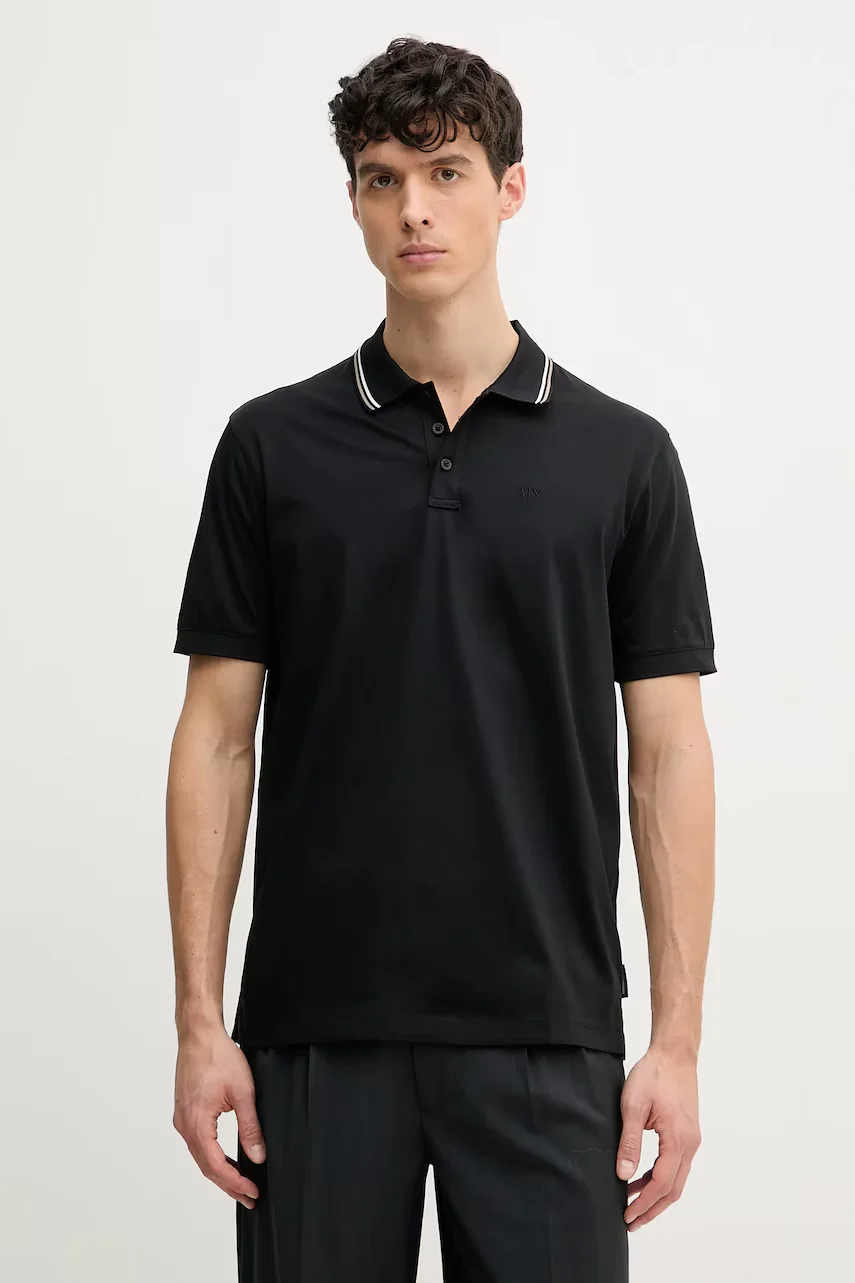 Armani Exchange Памучна тениска с яка