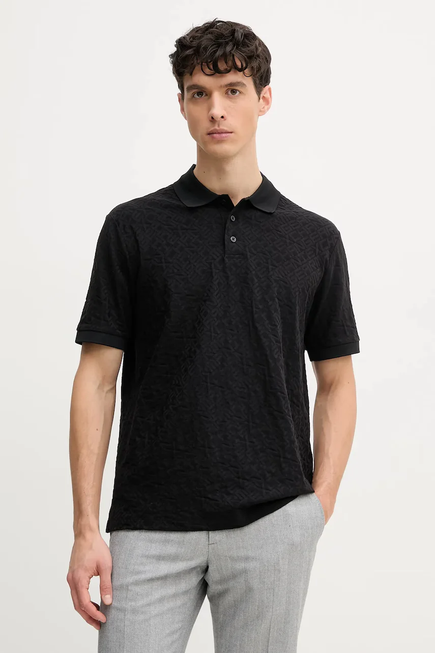 Armani Exchange Памучна тениска с яка