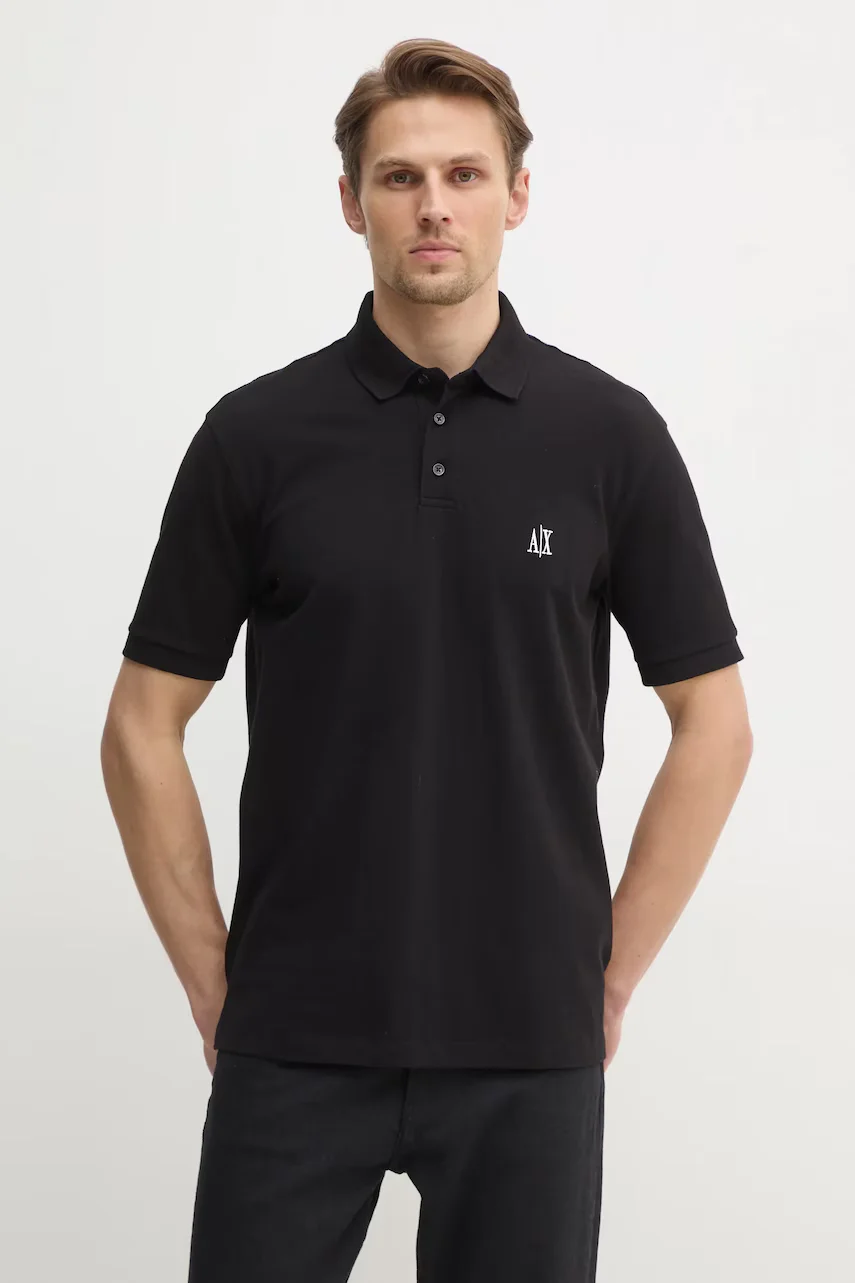 Armani Exchange Памучна тениска с яка