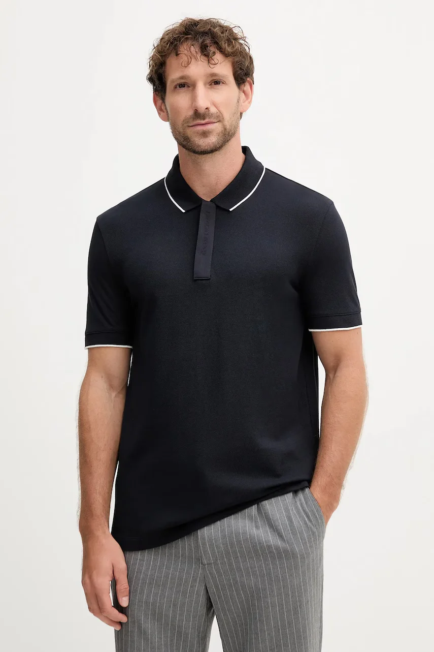 Armani Exchange Памучна тениска с яка