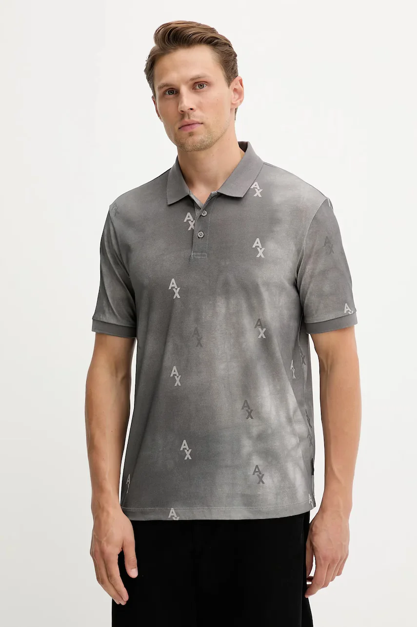 Armani Exchange Памучна тениска с яка