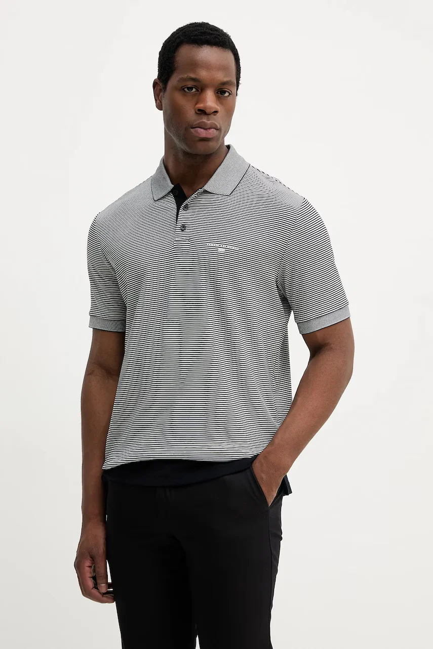 Armani Exchange Памучна тениска с яка