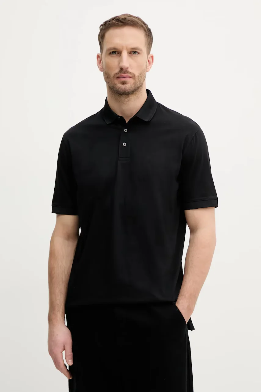 Armani Exchange Памучна тениска с яка