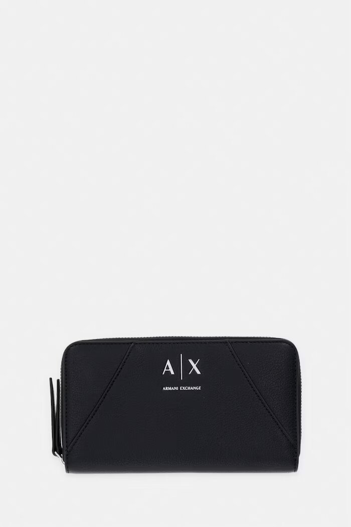Armani Exchange портфейл дамски от имитация на кожа черен XW000359 AF26569